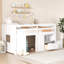 Lit simple en bois massif avec lit double, escalier et tiroir