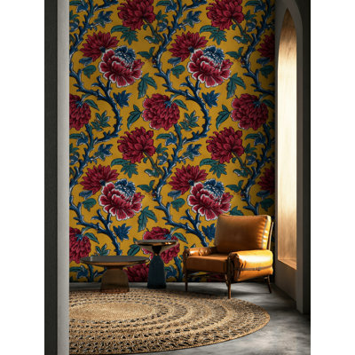 Papier peint floral rétro "Beel"