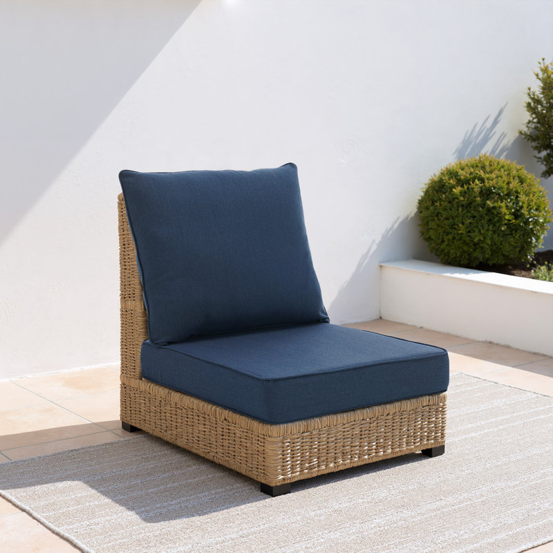 Sunbrella Square Outdoor Cushion Set for Patio or Garden Furniture, Navy