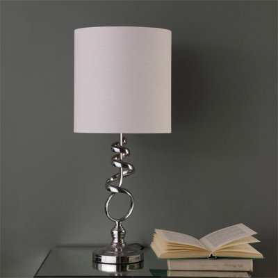 Lampe de table abstraite en métal brossé 21,5 pouces Milo