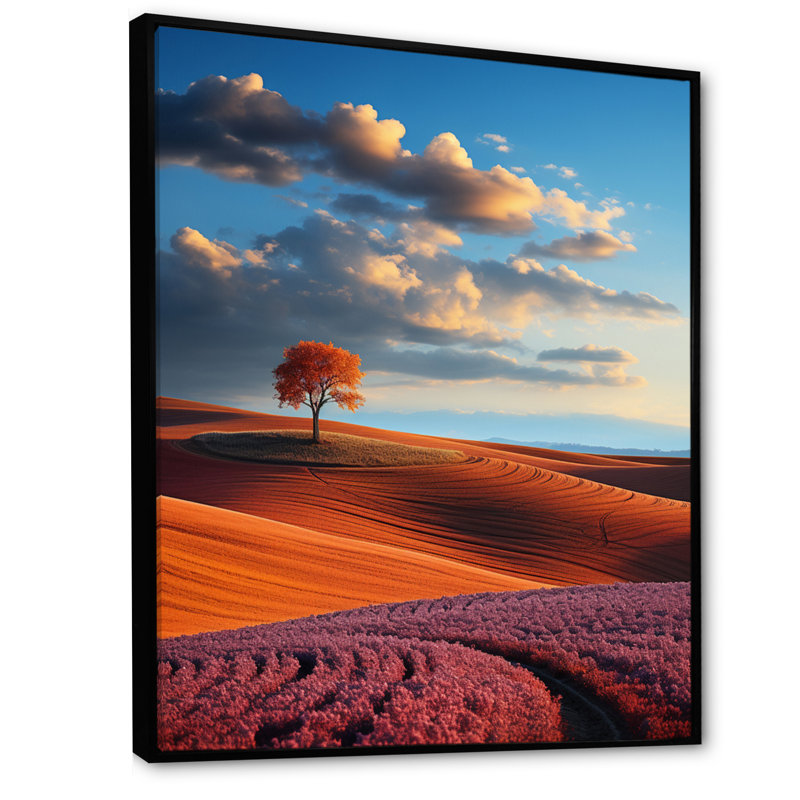 «Landscape Colorful Horizons III», reproduction sur toile, H 32 po x l 16 po x P 1 po, Cadre flottant noir