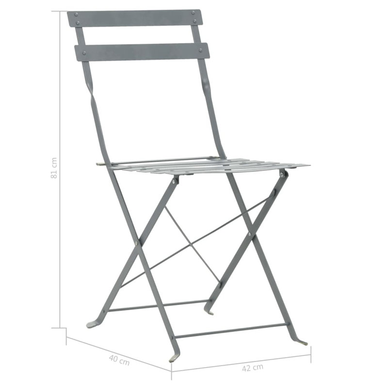 2 - Person Patio Dining Set Round Table, Grey