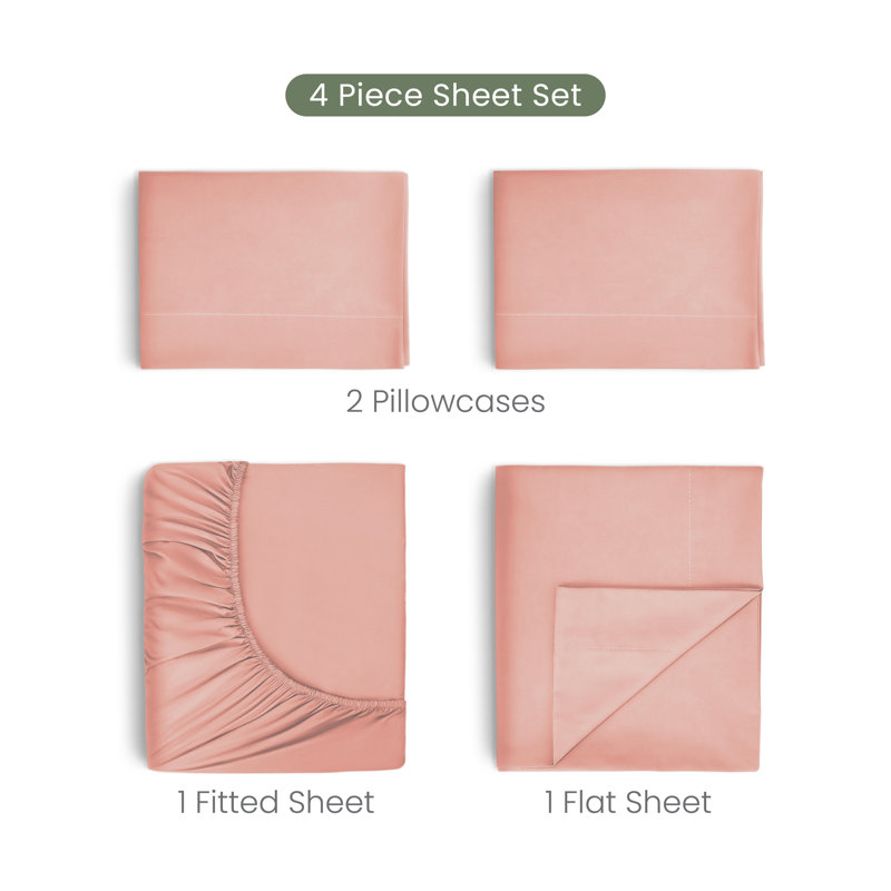 Martex Restore Solid - Soft, Breathable, Cotton Blend, Temperature Regulating, Full Sheet Set with 2 Pillowcases, Clay
