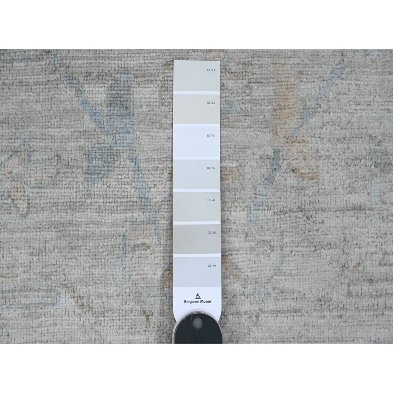 Tapis gris en laine noué à la main 9 pi 1 po x 11 pi 7 po Peshawar avec motif Heris DA92A4ECFAD04C55803E01A241CDD06E