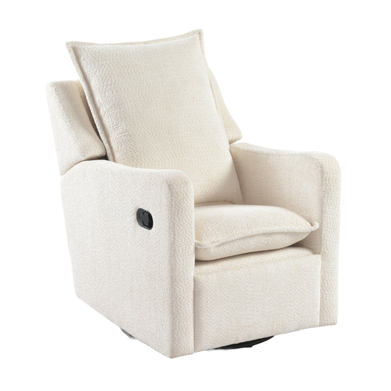 NESTLER RECLINER NURSING CHAIR, OFF WHITE BOUCLE