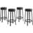 30.7" Swivel Bar Stools Set of 4, Backless PU Leather, Black