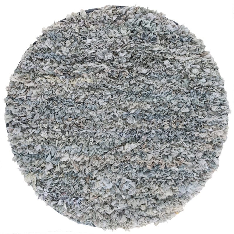 Oregon Shag Hand Loomed Performance Solid Color Rug, Round 6'