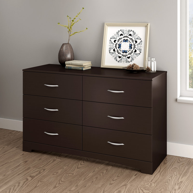  Commode double 6 tiroirs Step One, Brun