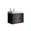 Meuble-lavabo de 30 po en noyer - Lavabo, grand rangement, lisse et silencieux, noyer blanc classique moderne, poignée maximale