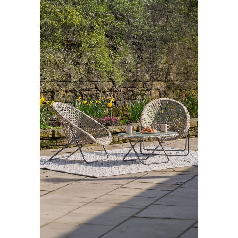 Gella Wicker 2 - Person Garden Lounge Set