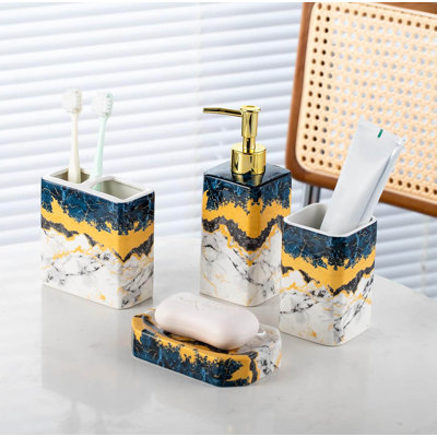 Marble Bathroom Accessory Set