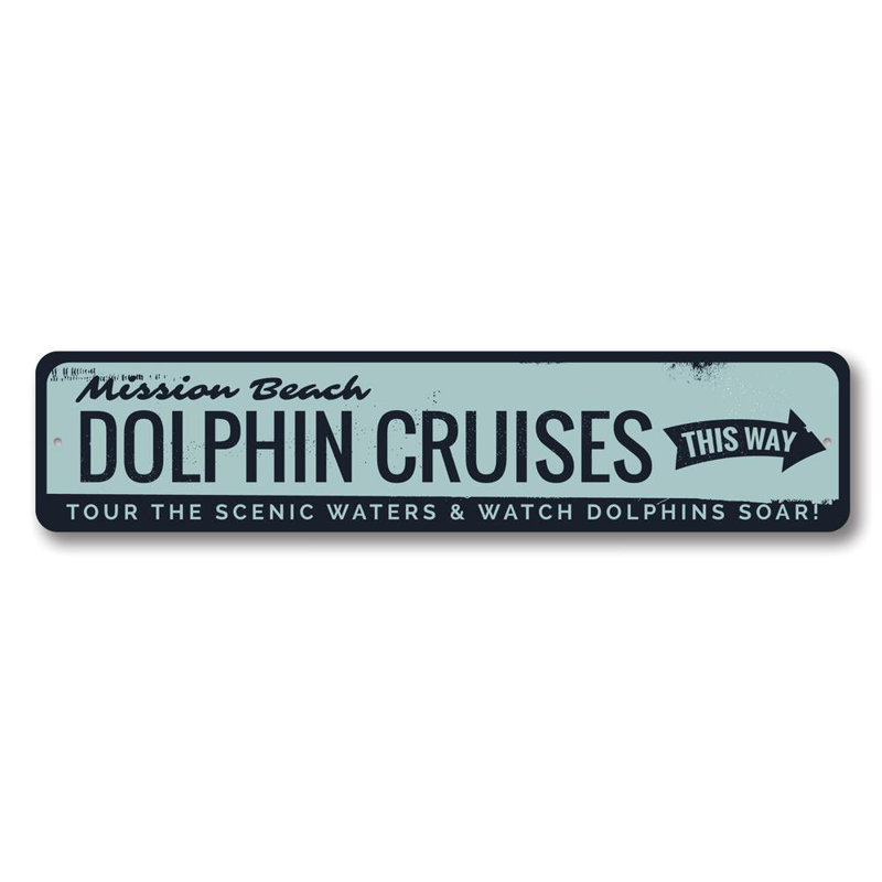 Panneau en aluminium Dolphin Croisières, H 4 po x l 18 po x P 0,04 po