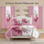 Ensemble de couvre-lit et rideau 9 pièces en microfibre rose avec 9 taies décoratives et 6 panneaux de rideau filtrant la lumière-129241617