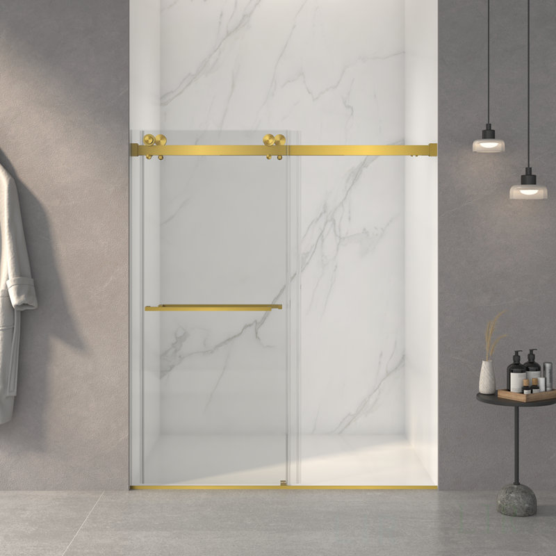 56-60"W X 70"H Frameless Double Sliding Shower Door,5/16" (8Mm) Thick SGCC Tempered Clear Glass,Double Side Easy Clean Coat, Shower Door