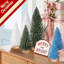 6 mini arbres de Noël décoratifs de Noël, mini sapin de Noël artificiel en forme d'arbre de table, 4 arbres de décoration de Noël (6 pièces vert + bleu + blanc)