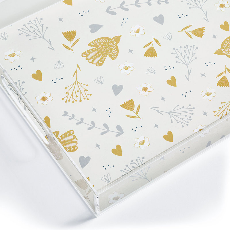 Cassidy Rae Marietta Swiss Cross Remix Acrylic Tray, Blue, Floral