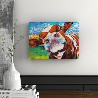 Curious Cows I - Wrapped Canvas Print
