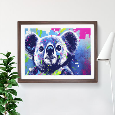Koala Bear Splashed - Single Picture Frame Print