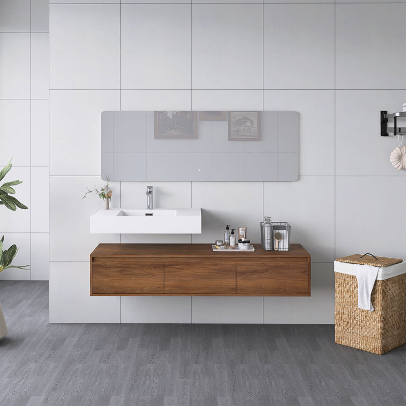Meuble-lavabo mural 60 po avec résine