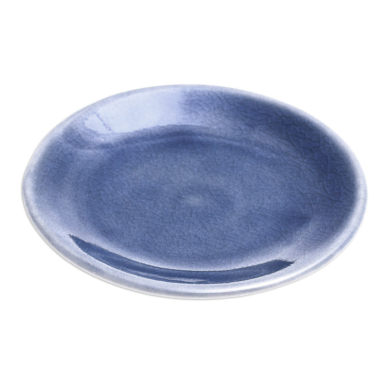 Ivy Bronx Handmade Just A Taste In Blue Small Celadon Ceramic Plate