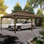 22 pi. L 14 pi. Auvent de garage portatif en acier galvanisé D Carport
