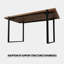 Table rectangulaire 59 "- pieds en métal, esthétique moderne, maison et cuisine pour salle à manger 59", noir-1274188638