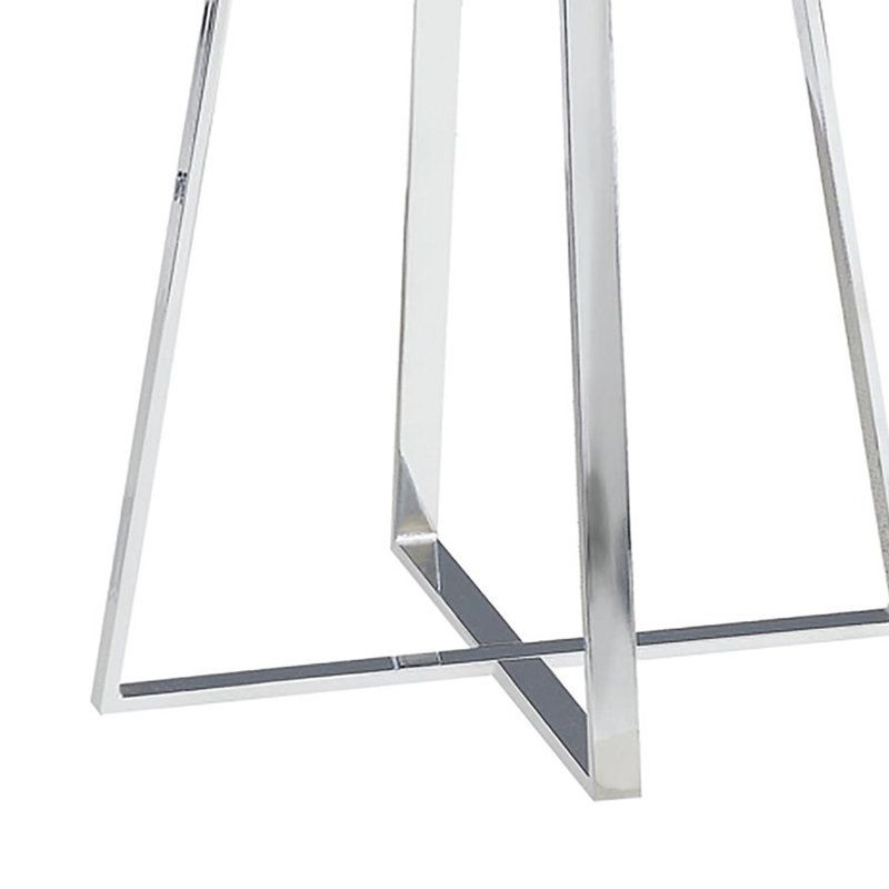 Jashanti Round Bar Table in Clear and Chrome