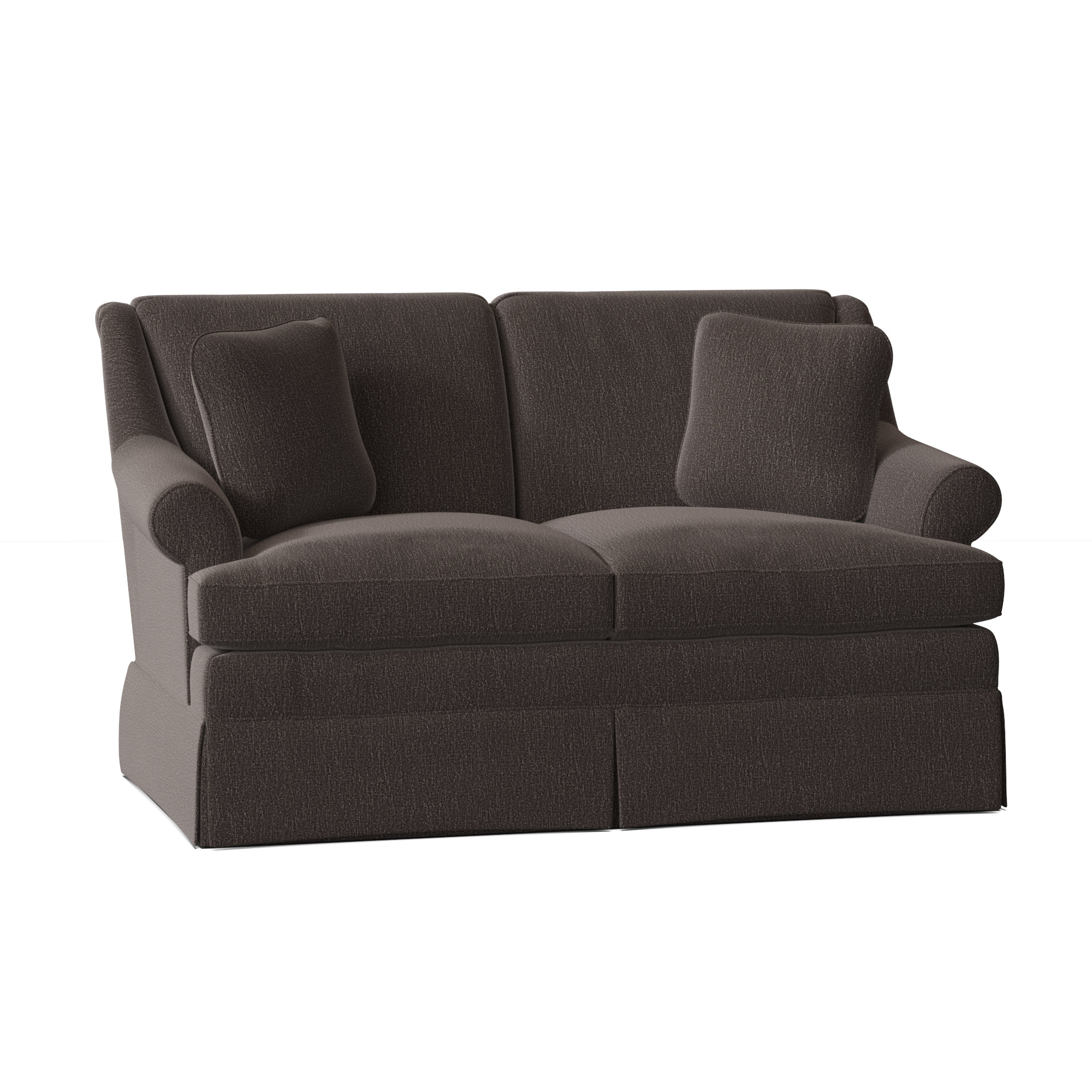 Connor 59'' Upholstered Loveseat, Craftwood 45 Dark Gray Performance Chenille, Yes