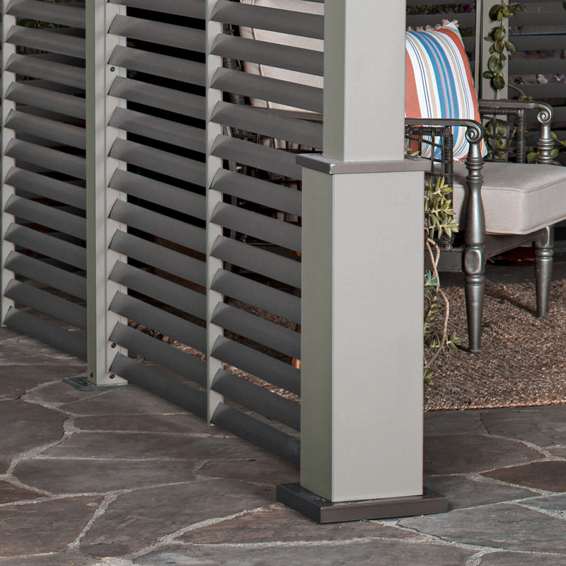 Abri d'extérieur à cadre rigide en aluminium 12 pi x 12 pi avec moustiquaire Sojag, Champagne, Taupe