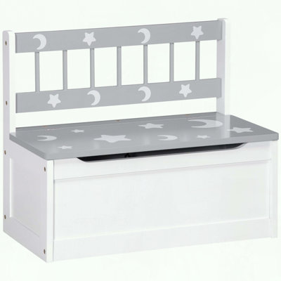 Toddler Toy Box Storage Bench with Safety Lid