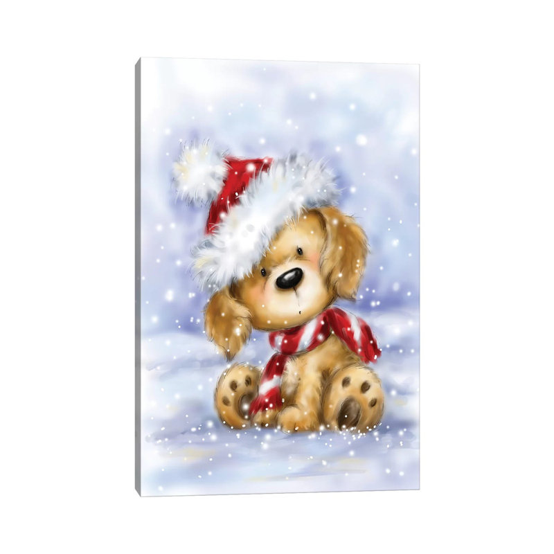 Dog With Santa's Hat I by MAKIKO - Wrapped Canvas Print, 66.04 cm H x 45.72 cm W x 1.91 cm D