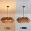 Lustre rectangulaire 4 lumières en verre ambré
