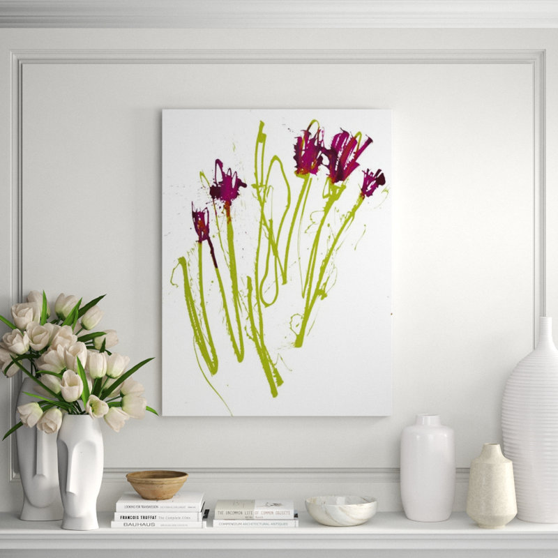 Gestural Florals III Painting by Paul Ngo, 32" H x 24" W, Glass Coat