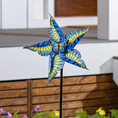 Swallowtail Butterfly Metal Wind Spinner, 48in