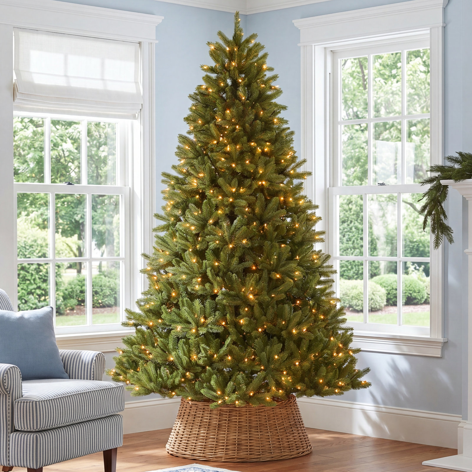 Pre-Lit Fir Christmas Tree, 7.5' H