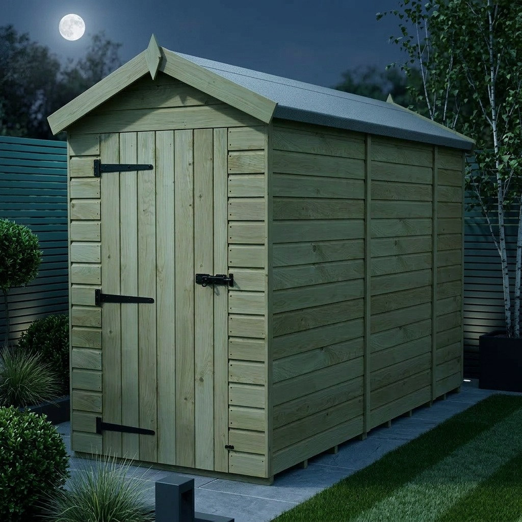 Total Sheds 4ft x 9ft Apex Garden Shed - Single Door - No Windows - Pressure Treated Timber - UK Manufactured