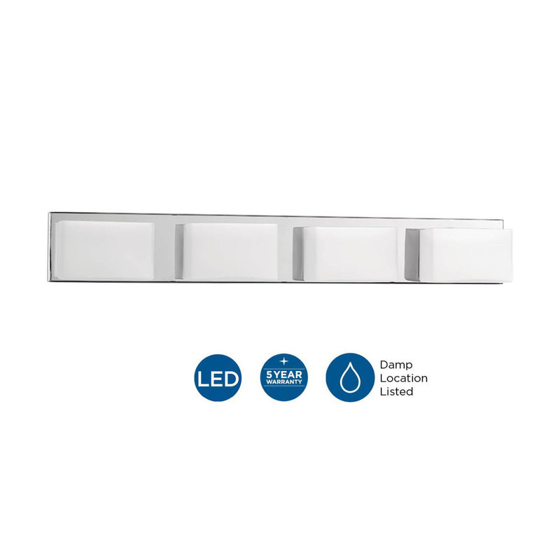 Dawel 4 - Light Dimmable LED Vanity Light, Polished Chrome