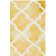 Tapis jaune / ivoire en laine touffeté fabriqué à la main à motif géométrique