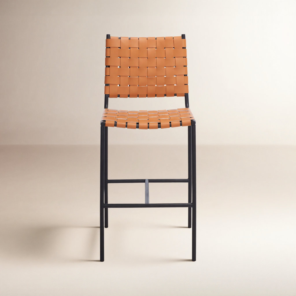 Cass 26" Bar Stool, Brown, Black
