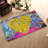 Soft Non-Woven Printed Rug Featuring a Beautiful Floral Design in Vibrant Shades of Blue and Green Perfect for Adding a Splash of Color to Any Room-114328720