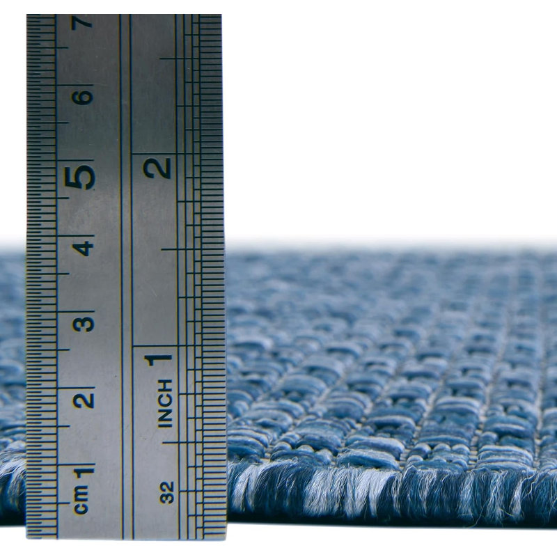 Tapis d'extérieur Unique Loom Collection Solid (Octogonal 5' Bleu/Bleu marine)