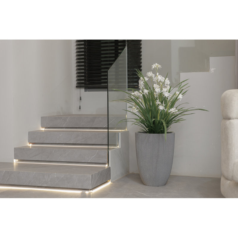 41.75'' Artificial Grass In A White Fishbowl Planter Perfect For Indoor And Outdoor Use