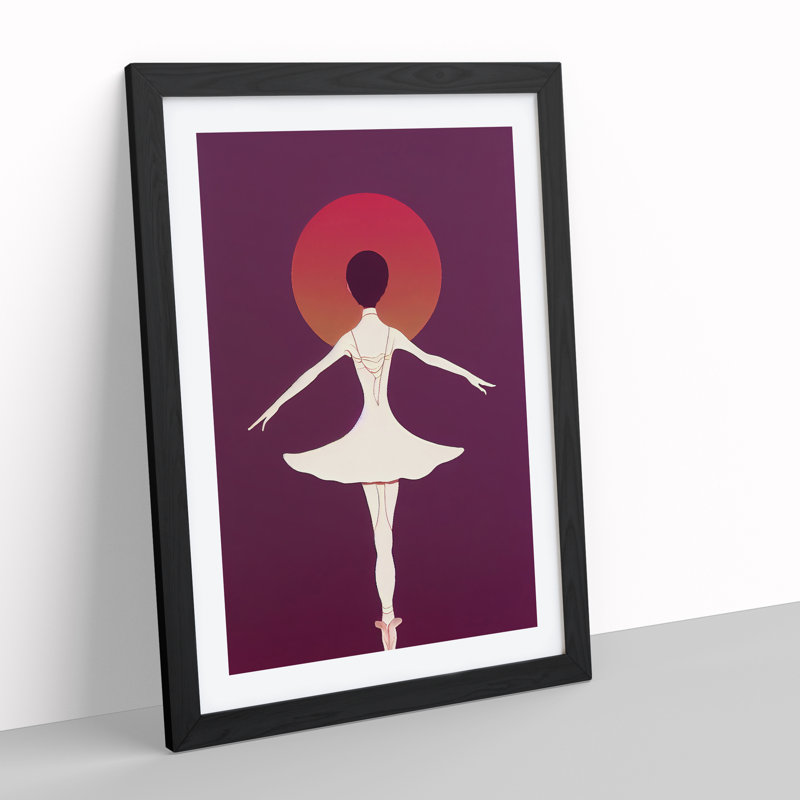 Solo Ballerina - Single Picture Frame Print, Black Framed, 64cm H x 46cm W x 2cm D