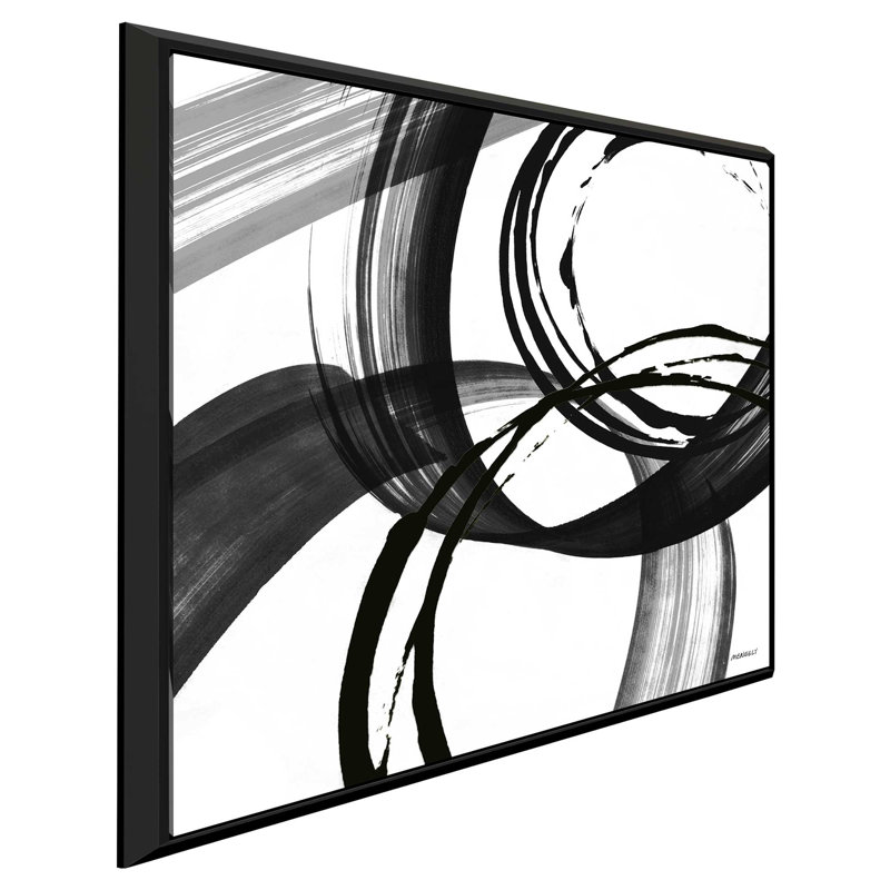 «Black and White Pop II», impression, H 21,5 po x l 21,5 po x P 2 po, Cadre flottant noir