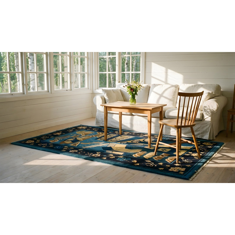 Antique Scenic Pictorial Peking Chinese Rug