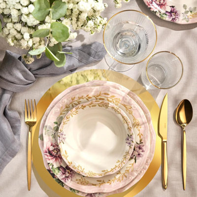 100PCS Round Gold Placemats 13" Disposable Paper Placemats For Dining Table Mirrored Gold Charger Place Mat For Kitchen Banquet Table Setting Wedding Birthday Dinner Party Decor