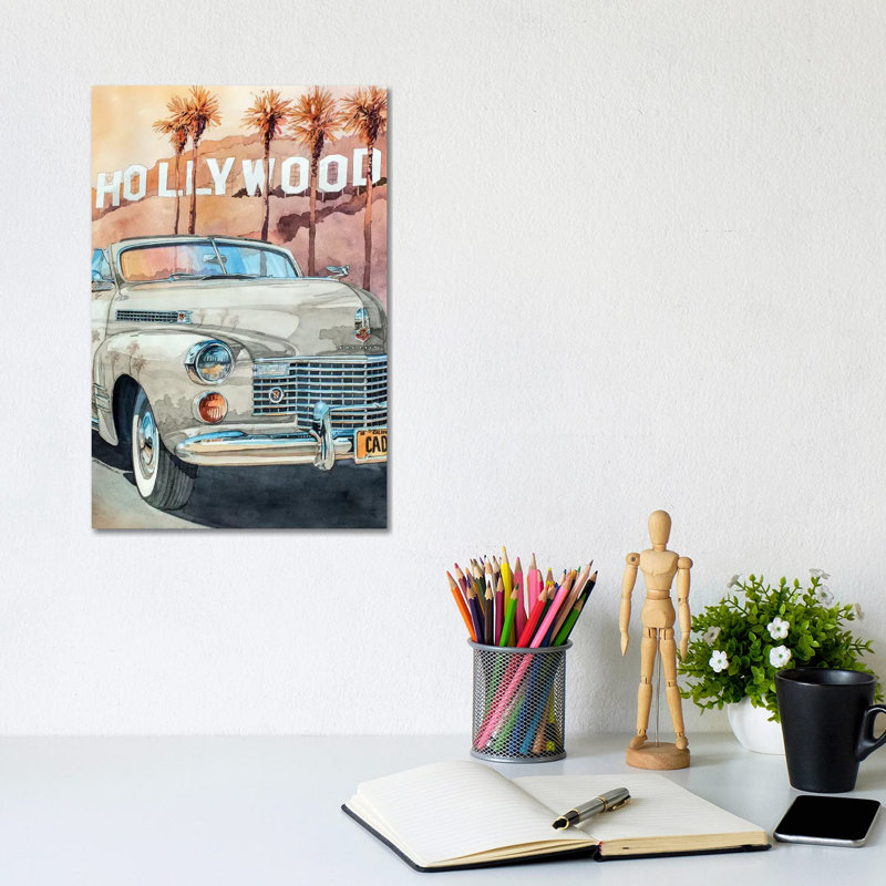 Hollywood Caddy 1 Piece Painting on Canvas, 30.48cm H x 20.32cm W x 1.91cm D, Wrapped Canvas