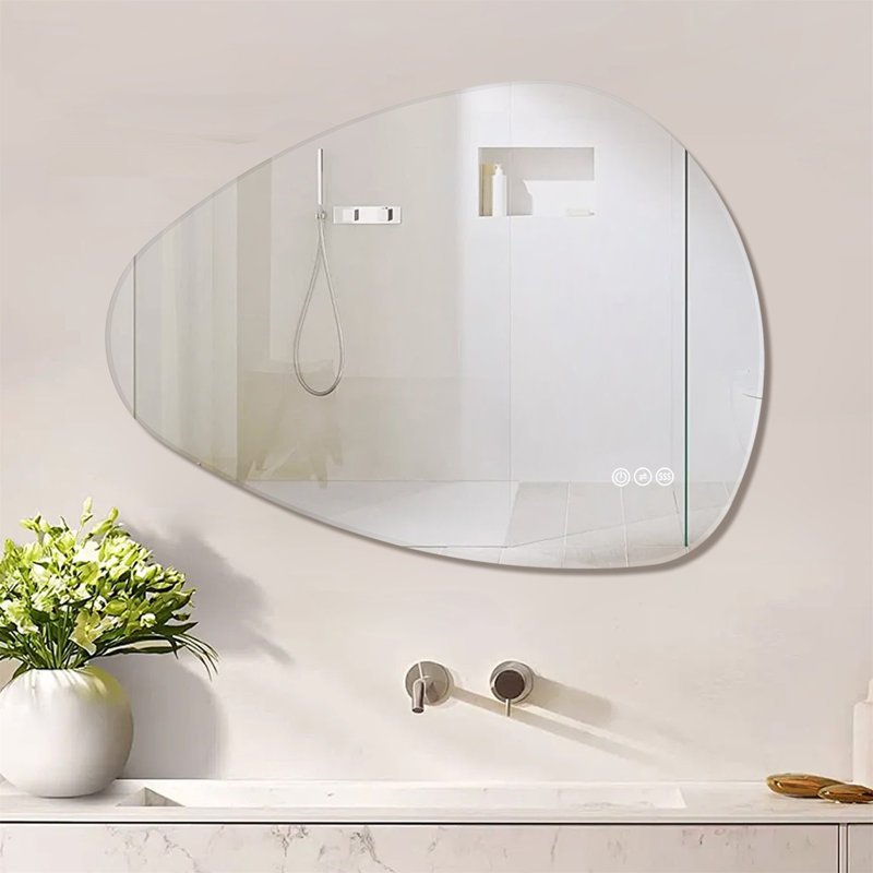 32 po x 22 po Miroir de salle de bain novateur à DEL sans cadre