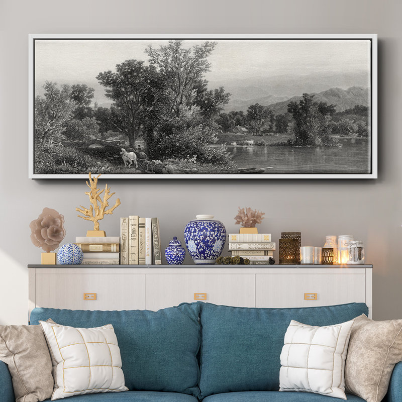 The Housatonic - Impression sur cadre flottant, Blanc, H 24 po x l 60 po x P 1,5 po