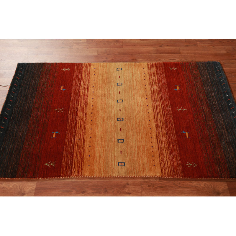 Striped Gabbeh Indian Accent Rug 3x5